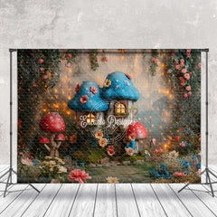 Lofaris Mushroom House Flower Spring Backdrop For Photograph