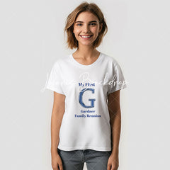 Lofaris My First Family Reunion Blue Letter T-Shirt