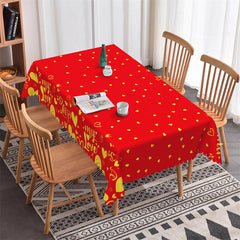 Lofaris My Love Gold Hearts Red Tablecloth For Valentines Day