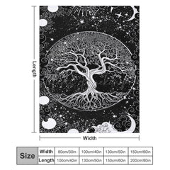 Lofaris Mysterious Black White Sun Viking Tree Custom Blanket