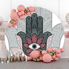 Lofaris Mysterious Boho Hamsa Hand Round Birthday Backdrop