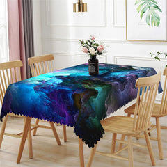 Lofaris Mysterious Dark Purple Sky Kitchen Rectangle Tablecloth