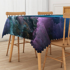 Lofaris Mysterious Dark Purple Sky Kitchen Rectangle Tablecloth