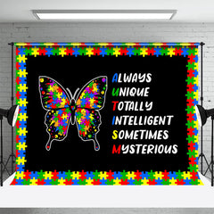 Lofaris Mysterious Puzzle Butterfly Black Autism Backdrop