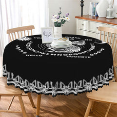 Lofaris Mystical Black Cat Edge Divination Round Tablecloth