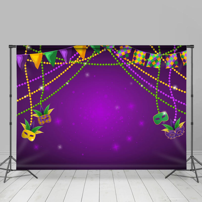 Lofaris Mystical Purple Masks Masquerade Dance Party Backdrop