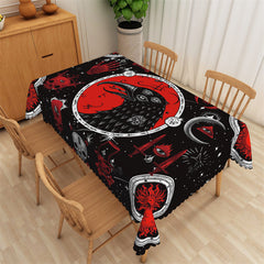 Lofaris Mystical Three Eyed Raven Skull Halloween Tablecloth