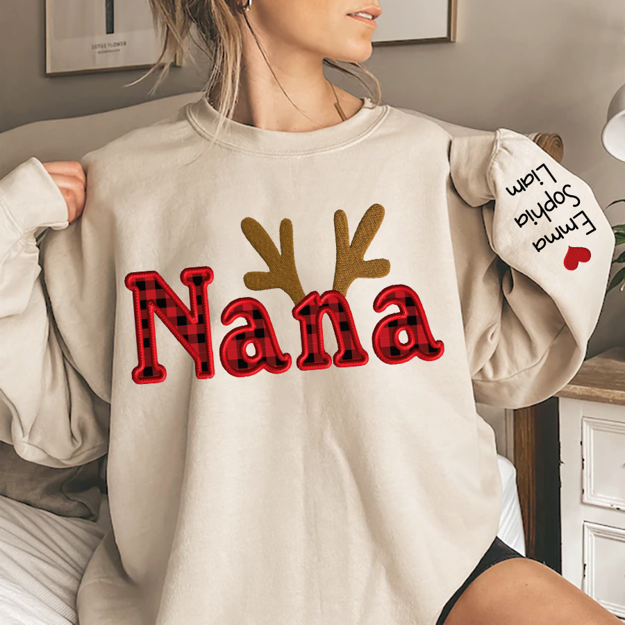 Lofaris Personalized Nana Christmas Custom And Kids Grandma Gift TH Sweatshirt