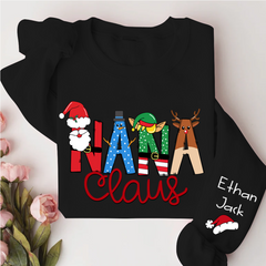 Lofaris Nana Claus And Kids Custom Name Gift Sweatshirt