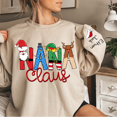 Lofaris Nana Claus And Kids Custom Name Gift Sweatshirt