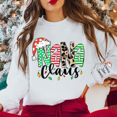 Lofaris Nana Claus Christmas And Grandkids Custom Sweatshirt