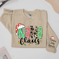 Lofaris Nana Claus Christmas And Grandkids Custom Sweatshirt