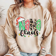 Lofaris Nana Claus Christmas And Grandkids Custom Sweatshirt