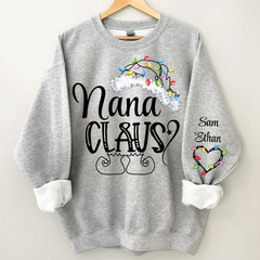 Lofaris Nana Claus Christmas Light Hat Custom Sweatshirt