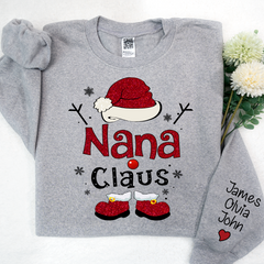 Lofaris Nana Claus Glitter Christmas Gift Custom Sweatshirt