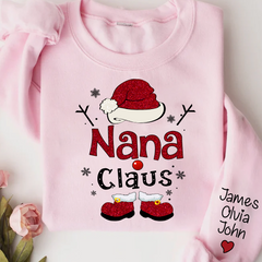 Lofaris Nana Claus Glitter Christmas Gift Custom Sweatshirt