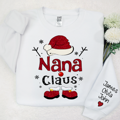 Lofaris Nana Claus Glitter Christmas Gift Custom Sweatshirt