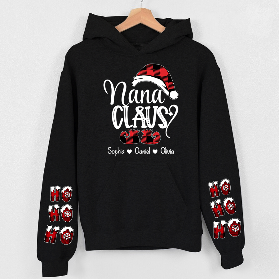 Lofaris Nana Claus Hoho Custom Name Christmas Gift Hoodie