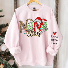 Lofaris Nana Claus Leopard Christmas Custom Name Sweatshirt