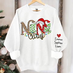 Lofaris Nana Claus Leopard Christmas Custom Name Sweatshirt