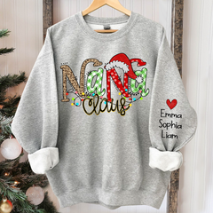 Lofaris Nana Claus Leopard Christmas Custom Name Sweatshirt