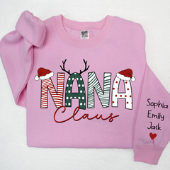 Lofaris Nana Claus Merry Christmas And Grandkids Sweatshirt