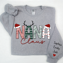 Lofaris Nana Claus Merry Christmas And Grandkids Sweatshirt