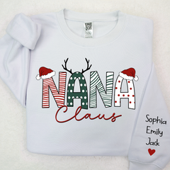 Lofaris Nana Claus Merry Christmas And Grandkids Sweatshirt