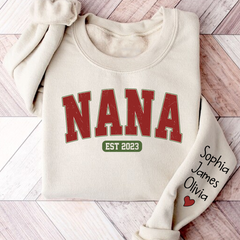 Lofaris Nana Est Grandma Custom Name Christmas Sweatshirt