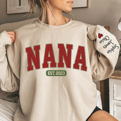 Lofaris Nana Est Grandma Custom Name Christmas Sweatshirt