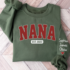 Lofaris Nana Est Grandma Custom Name Christmas Sweatshirt