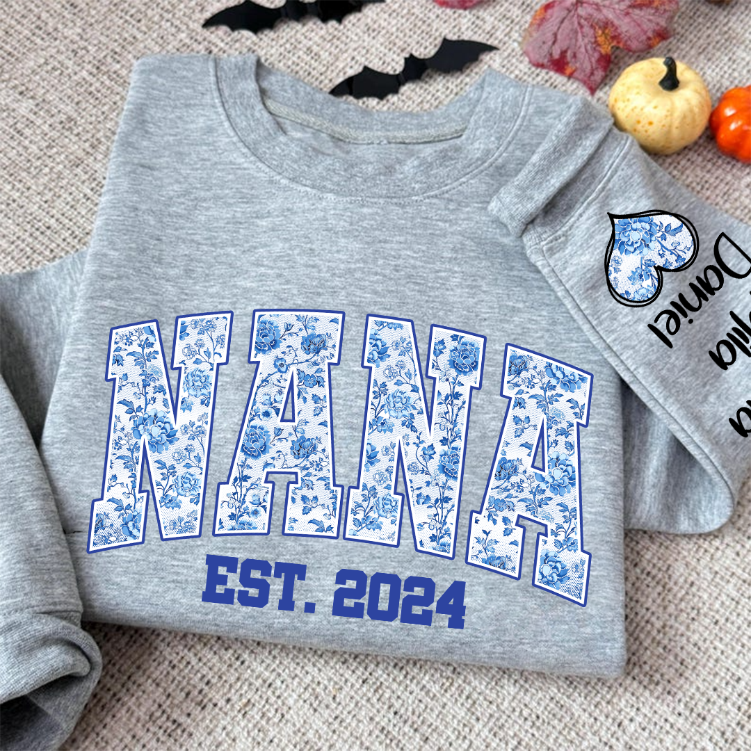 Lofaris Nana Flower Est And Grandkids Custom Sweatshirt