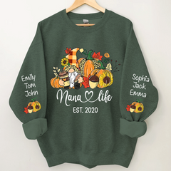 Lofaris Gnome With Fall Grandmas And Kids Personalized CTH01 Sweatshirt