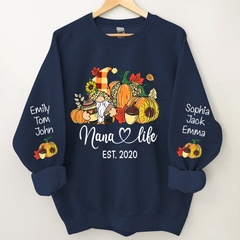 Lofaris Gnome With Fall Grandmas And Kids Personalized CTH01 Sweatshirt