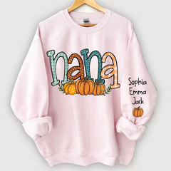 Lofaris Nana Pumpkin And Grandkids Autumn Custom Sweatshirt