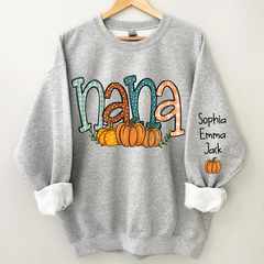 Lofaris Nana Pumpkin And Grandkids Autumn Custom Sweatshirt