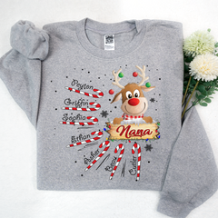 Lofaris Nana Reindeer Candy Cute Christmas Sweatshirt