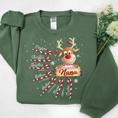 Lofaris Nana Reindeer Candy Cute Christmas Sweatshirt