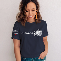 Lofaris Custom Nana Sunflower Grandkids Mothers Day T-Shirt