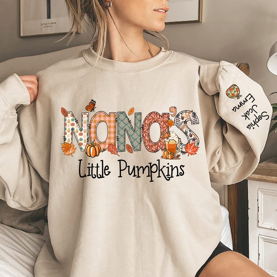 Lofaris Nanas Little Pumpkins Autumn Custom Name Sweatshirt