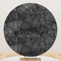 Lofaris Natural Black Limestone Wall Round Birthday Backdrop