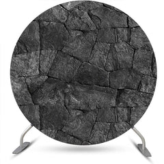 Lofaris Natural Black Limestone Wall Round Birthday Backdrop