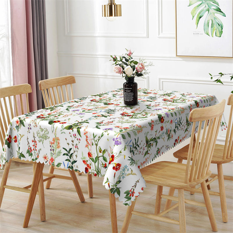 Lofaris Natural Botanical Floral Plants Dining Tablecloth