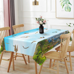 Lofaris Natural Dinosaur Sky Scenery Rectangle Tablecloth