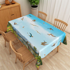 Lofaris Natural Dinosaur Sky Scenery Rectangle Tablecloth