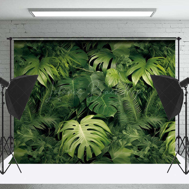 Lofaris Natural Green Monstera Leaves Spring Photo Backdrop