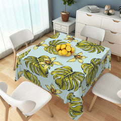 Lofaris Natural Green Tropical Monstera Pattern Tablecloth