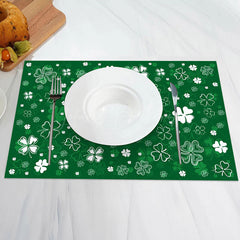 Lofaris Natural Green White Clover Spring Set Of 4 Placemats