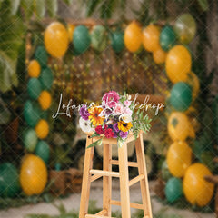 Lofaris Natural Plant Balloon Car Summer Cake Smash Backdrop