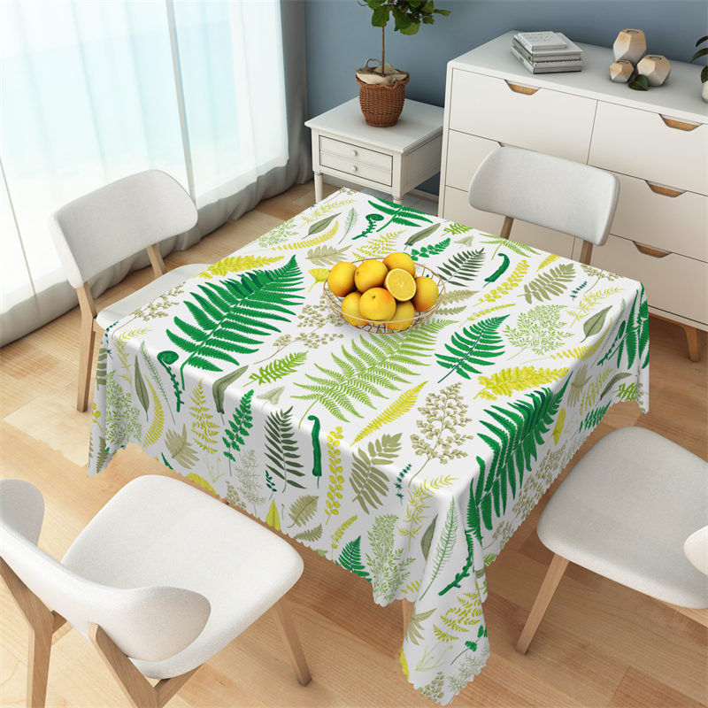 Lofaris Natural Plants Diverse Leafs Green Square Tablecloth